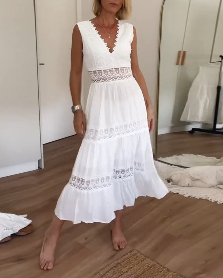 Saphira™ Boho midi-jurk met kanten details