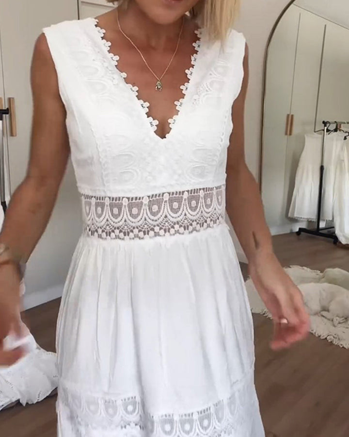 Saphira™ Boho midi-jurk met kanten details