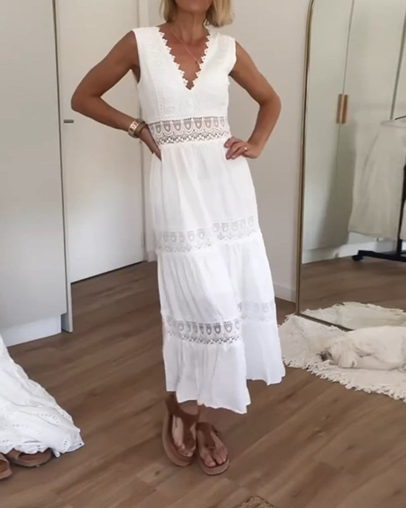 Saphira™ Boho midi-jurk met kanten details