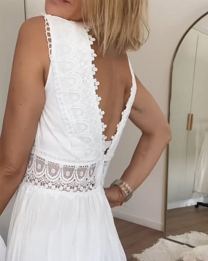 Saphira™ Boho midi-jurk met kanten details
