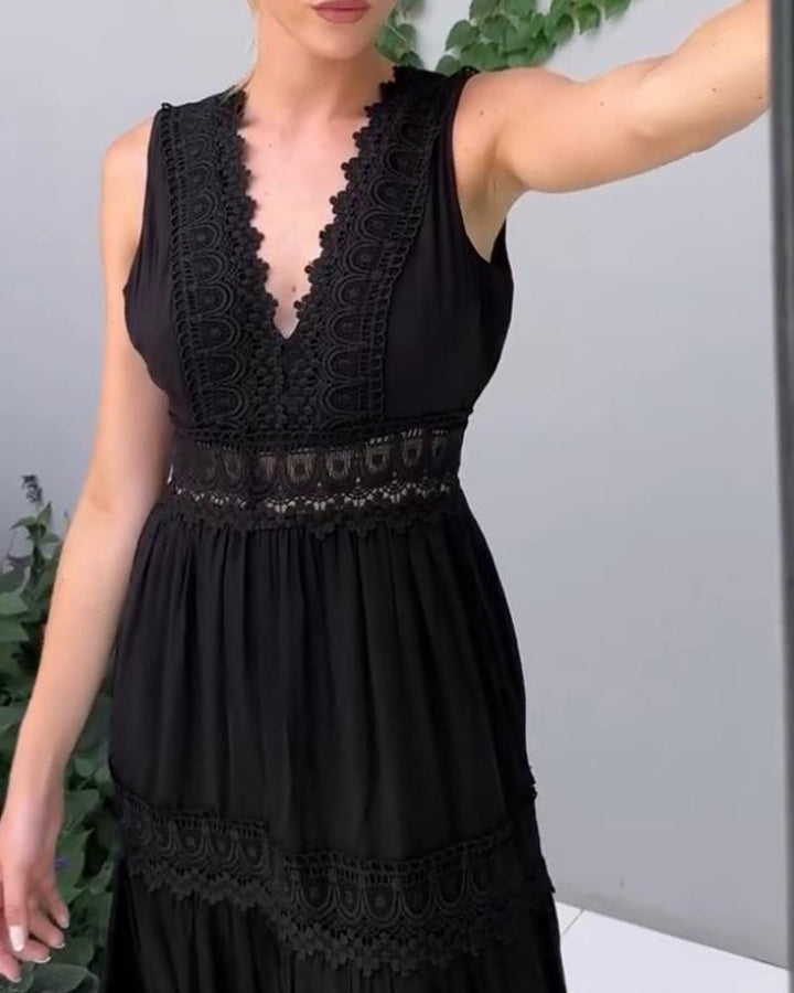 Saphira™ Boho midi-jurk met kanten details