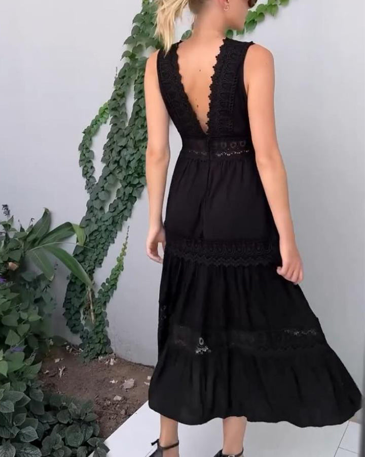 Saphira™ Boho midi-jurk met kanten details
