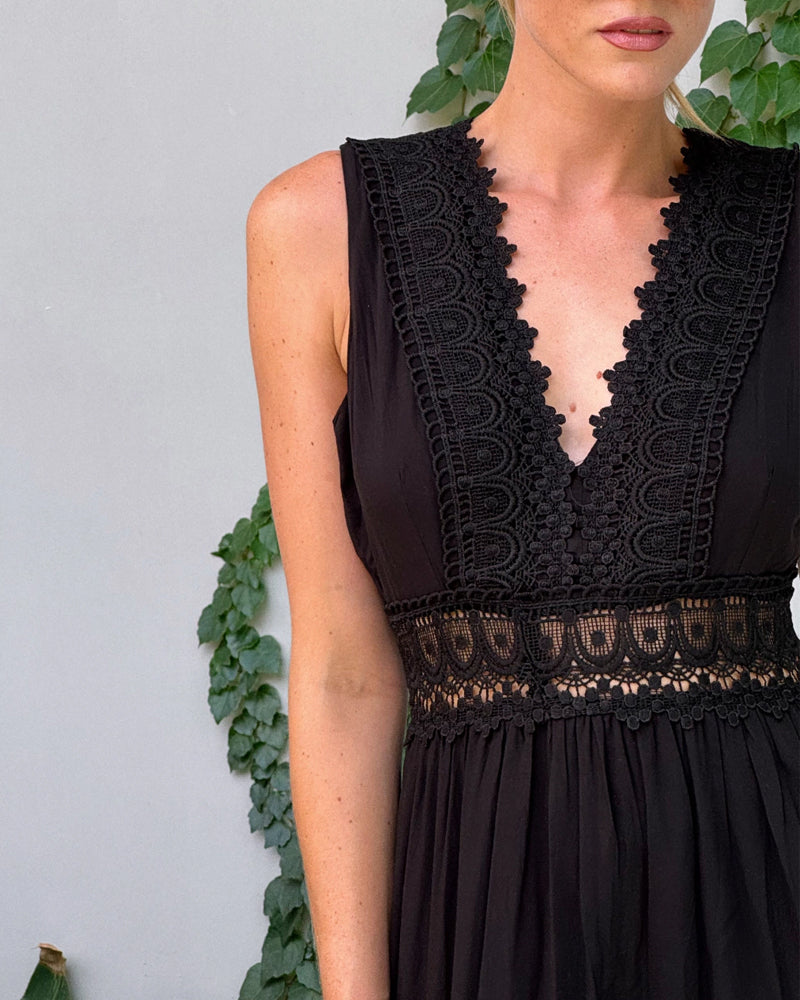 Saphira™ Boho midi-jurk met kanten details