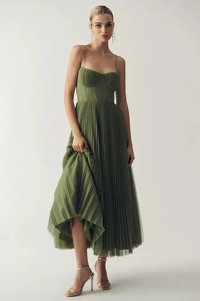 Stefina™ plooirok van tule in korsetstijl