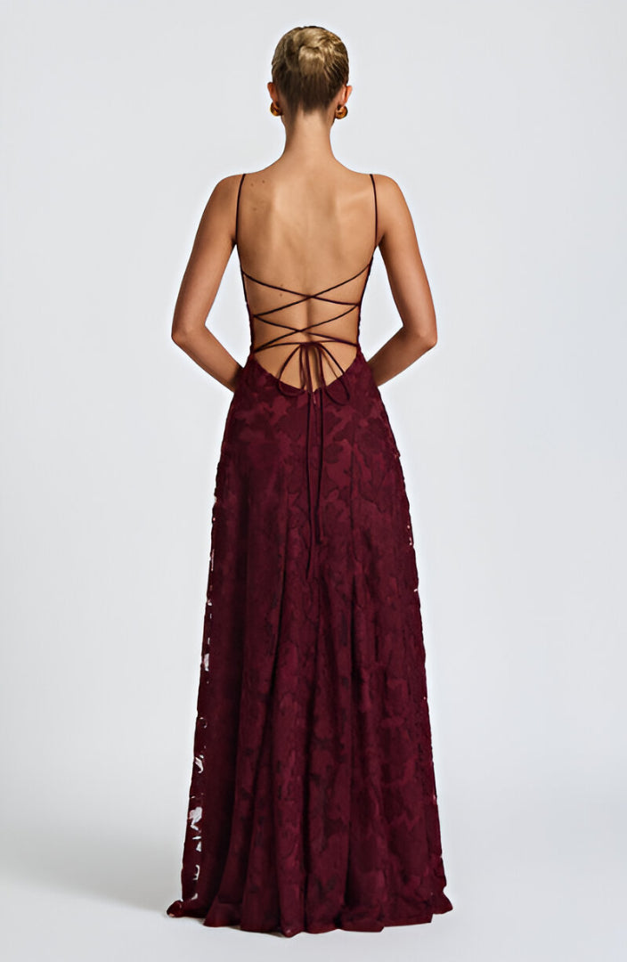 Ysolde™ korset maxi-jurk met kanten detail