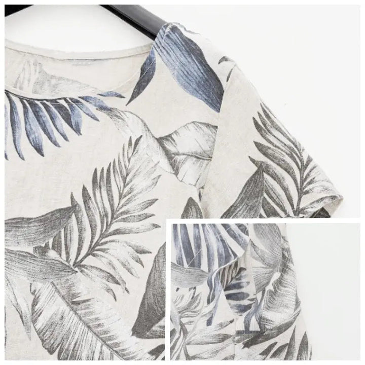 Zirella™ jurk met ronde hals en botanische print