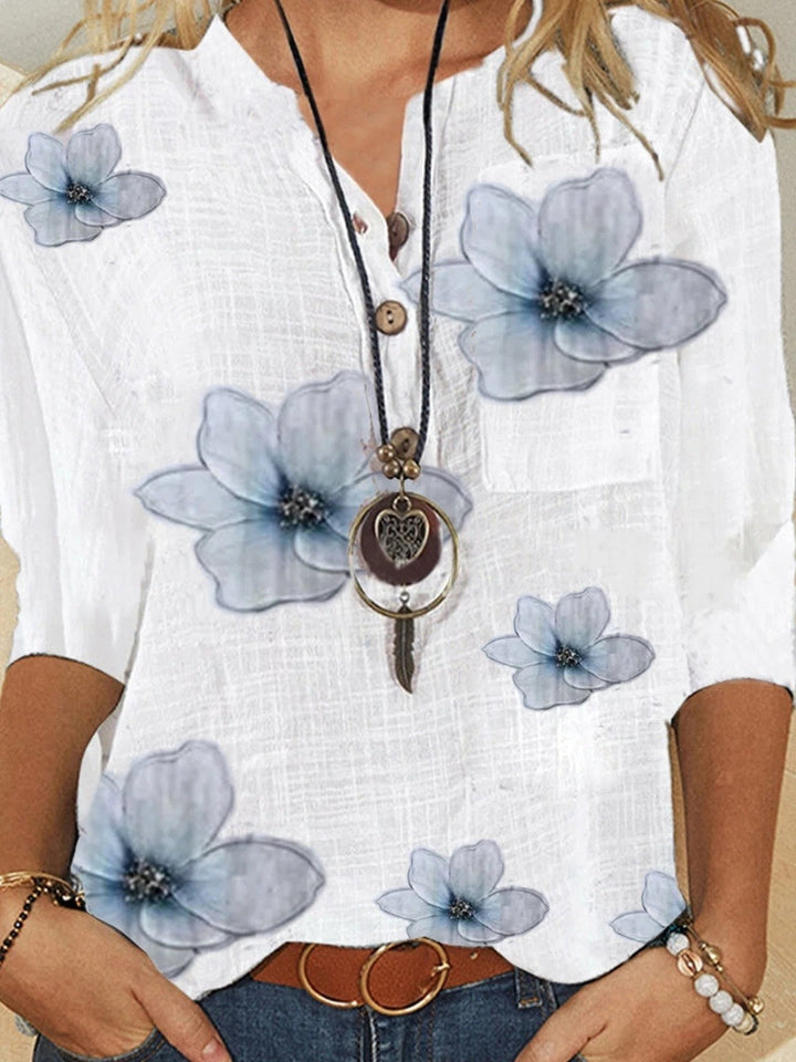 Floria™ Blouse met Print en Knopen