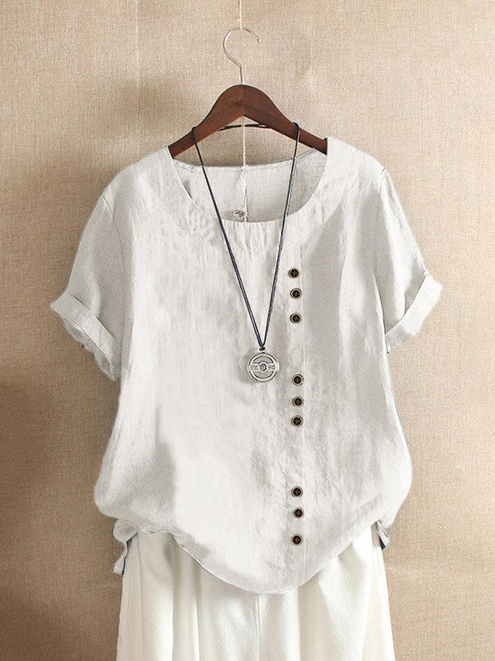 Brenza™ Losvallende blouse met knopen
