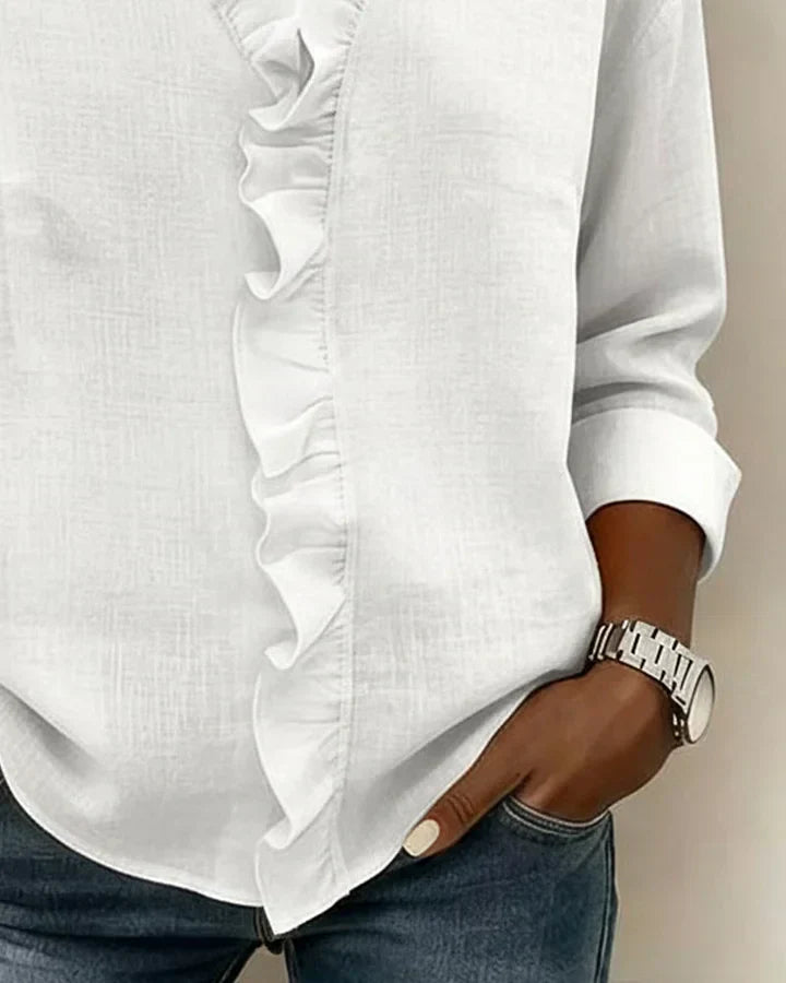 Indira™ Ruffle V-halsblouse