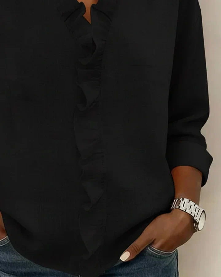 Indira™ Ruffle V-halsblouse