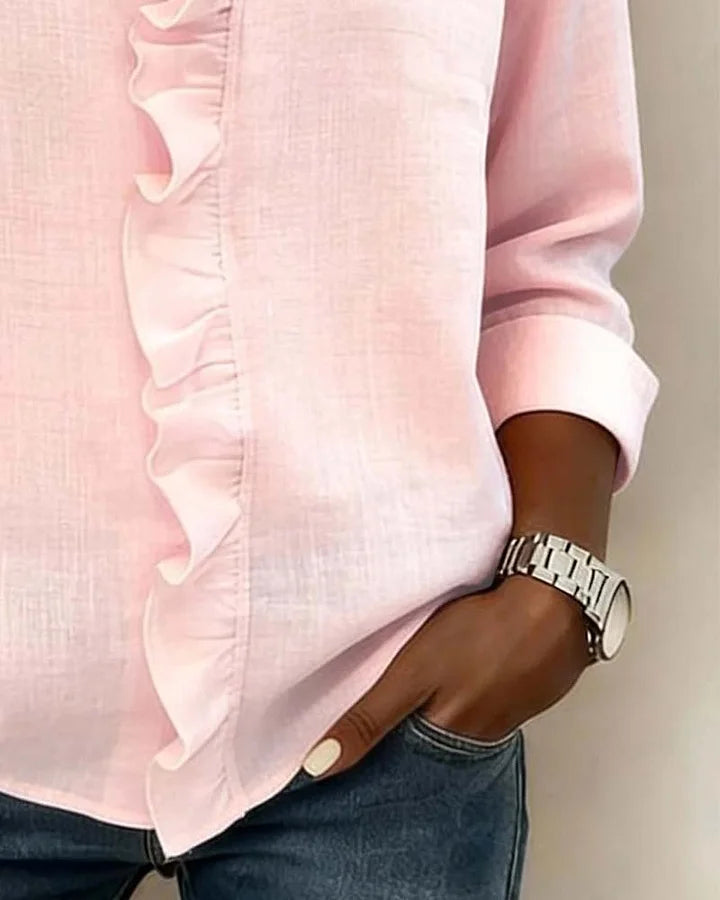 Indira™ Ruffle V-halsblouse