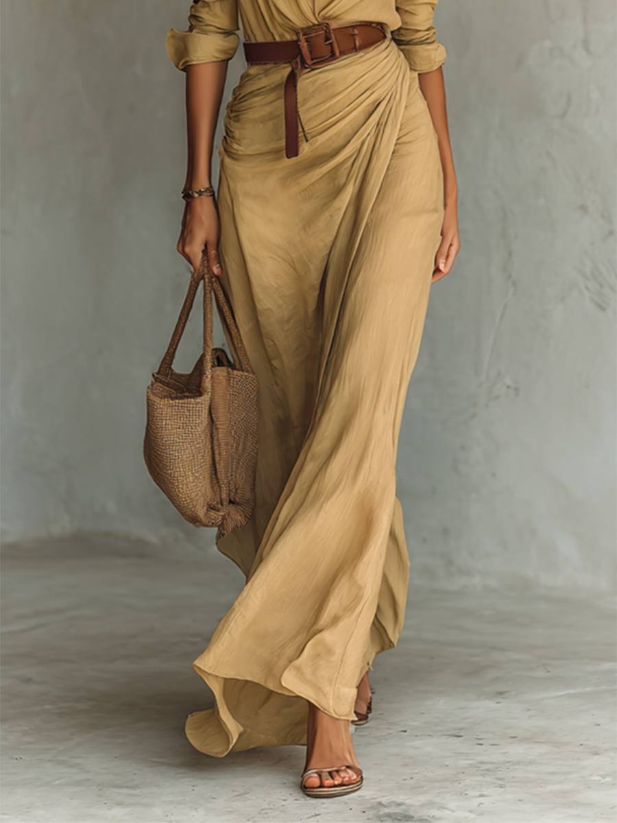 Belora™ Maxi Jurk met Ceintuur