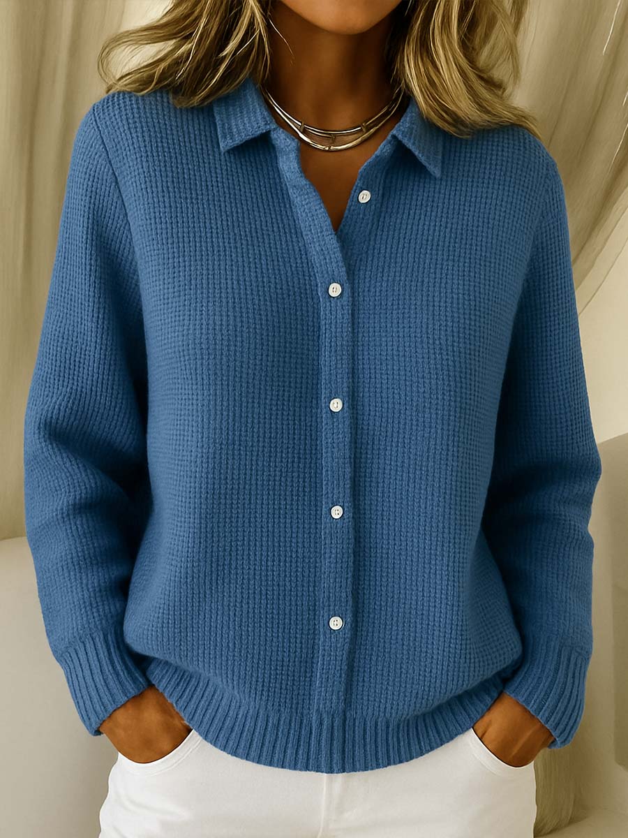 Elryn™ Gebreide Blouse met Knopen