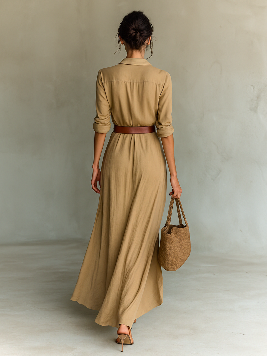 Belora™ Maxi Jurk met Ceintuur
