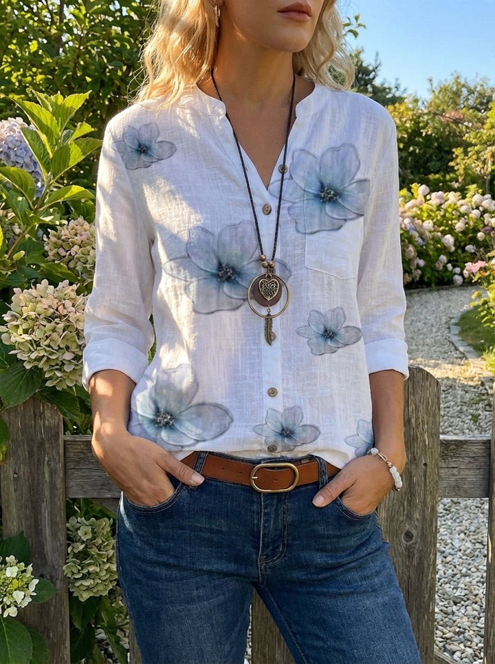 Floria™ Blouse met Print en Knopen