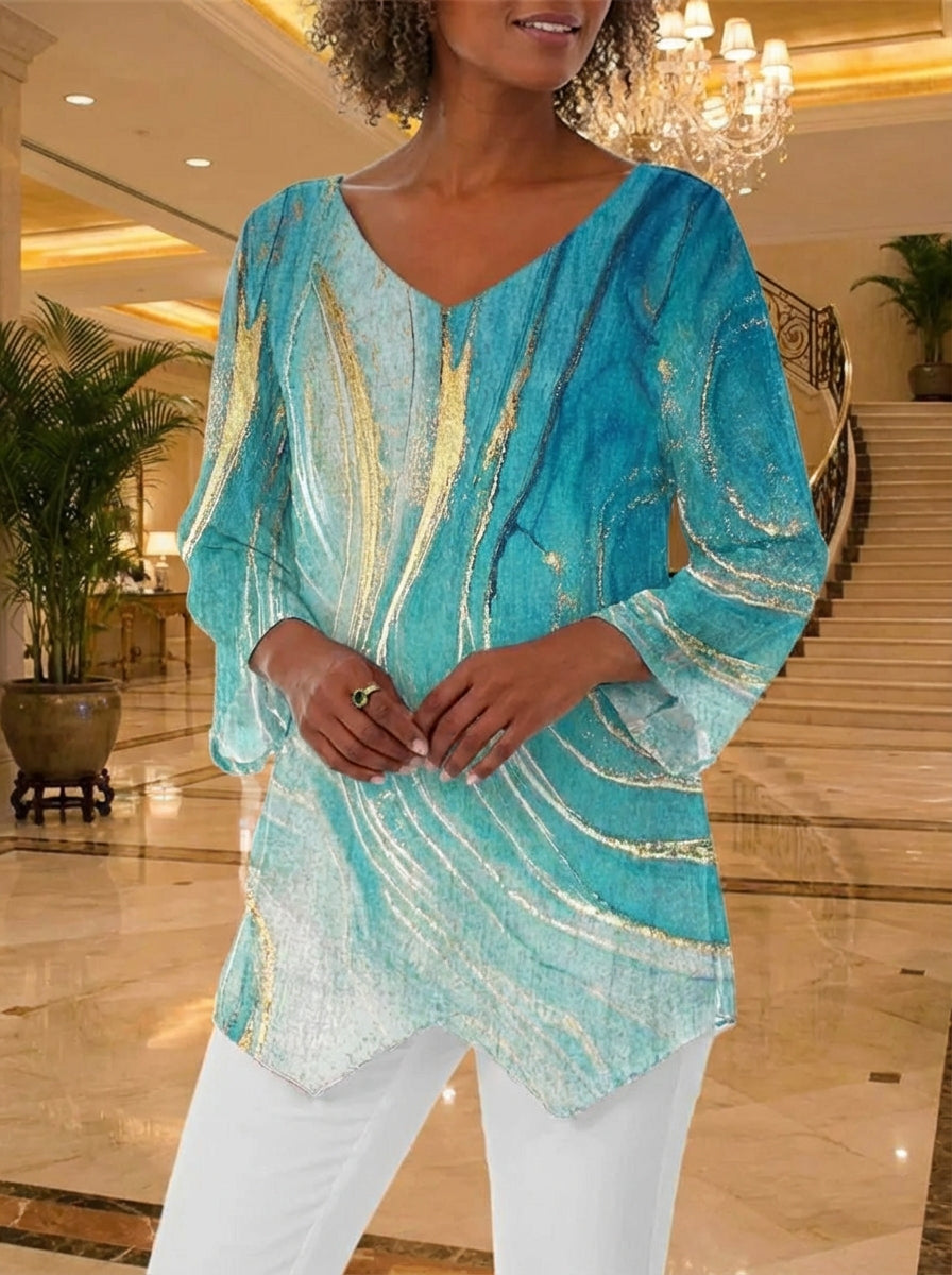 Turiel™ Asymmetrische V-hals Blouse