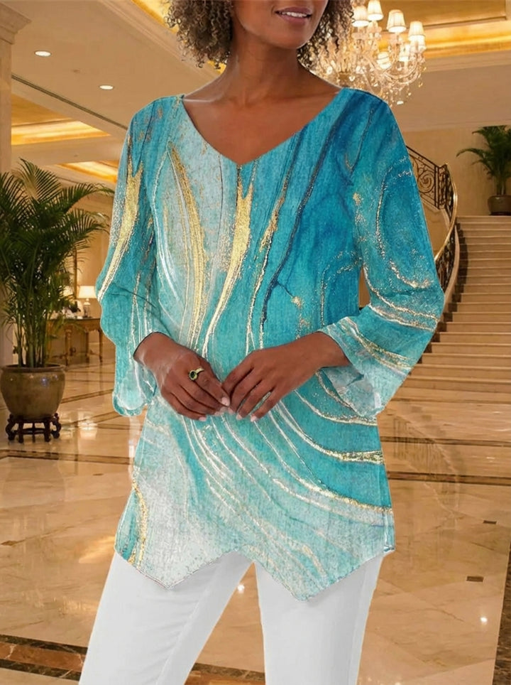 Turiel™ Asymmetrische V-hals Blouse